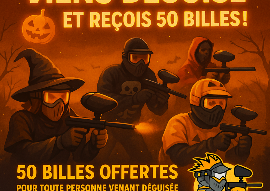 Halloween Paintball-BW à Corbais : viens déguisé et repars avec 50 billes offertes !